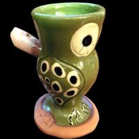 Coquetier Décor Chouette Vert